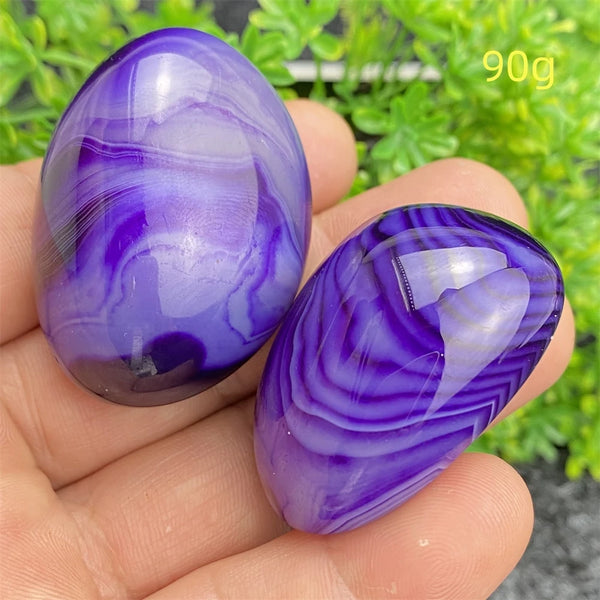 Purple Silk Agate Palm Stone-ToShay.org