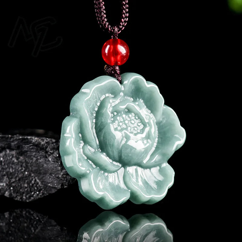 Blue Jadeite Peony Flower-ToShay.org
