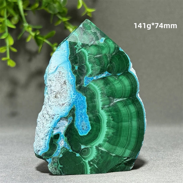 Blue Chrysocolla Malachite Point-ToShay.org