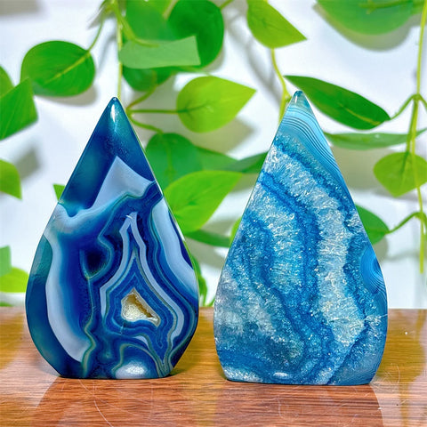 Blue Silk Agate Flame-ToShay.org