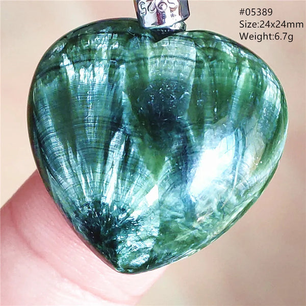 Green Seraphinite Heart Pendant-ToShay.org