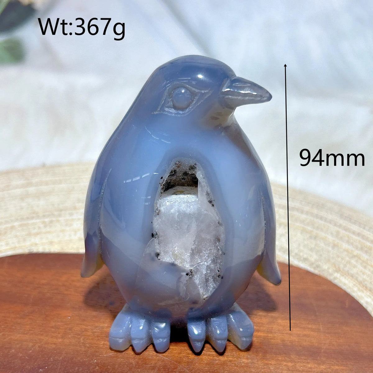 Grey Agate Geode Penguin-ToShay.org