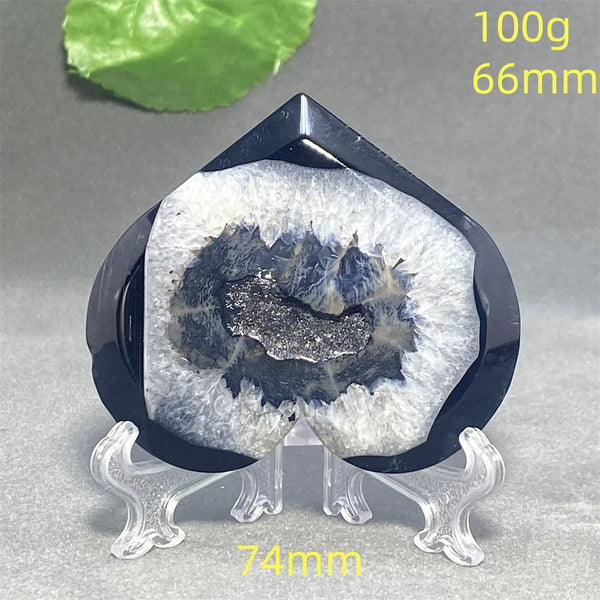 Black Agate Geode Heart-ToShay.org