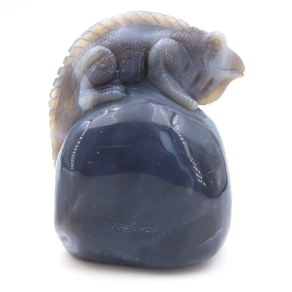 Grey Agate Geode Lizard-ToShay.org