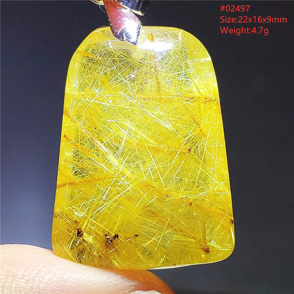 Gold Rutilated Quartz Pendant-ToShay.org