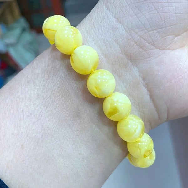 Yellow Amber Beeswax Bracelet-ToShay.org