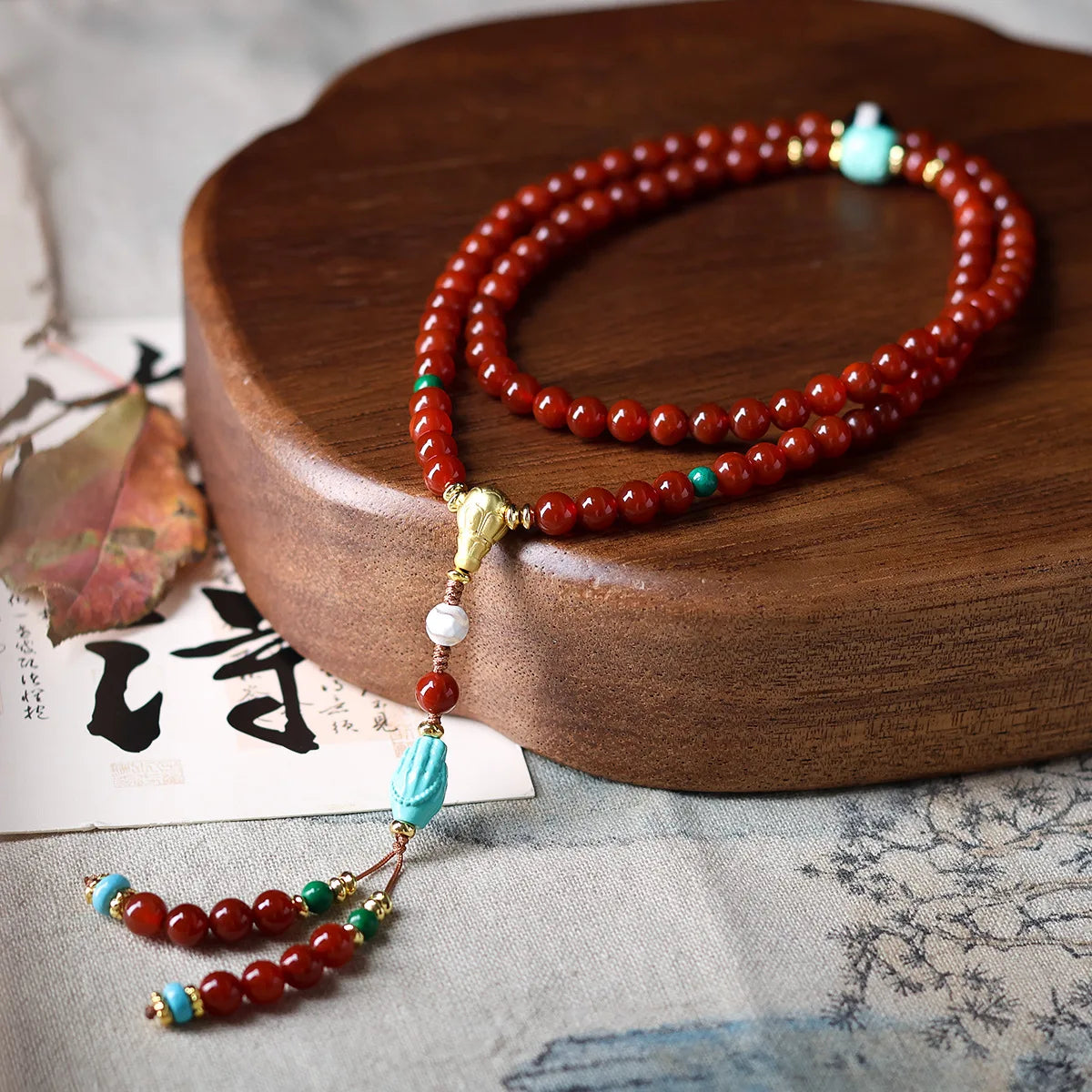 Red Agate Buddha Beads-ToShay.org