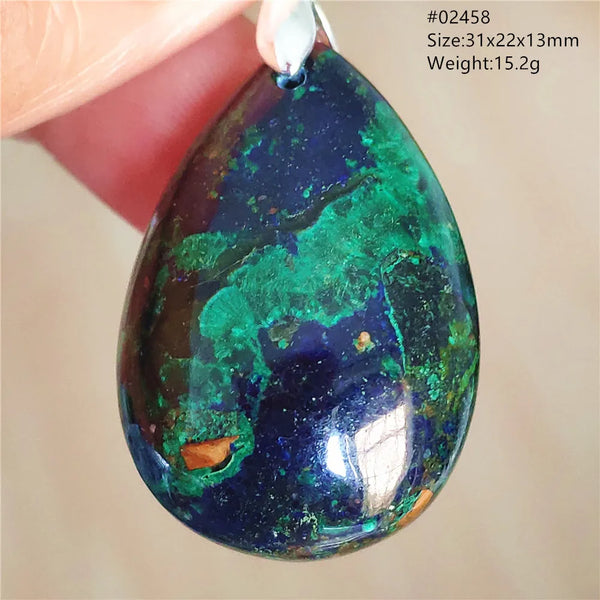 Blue Azulite Malachite Pendant-ToShay.org
