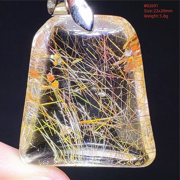 Gold Rutilated Quartz Pendant-ToShay.org