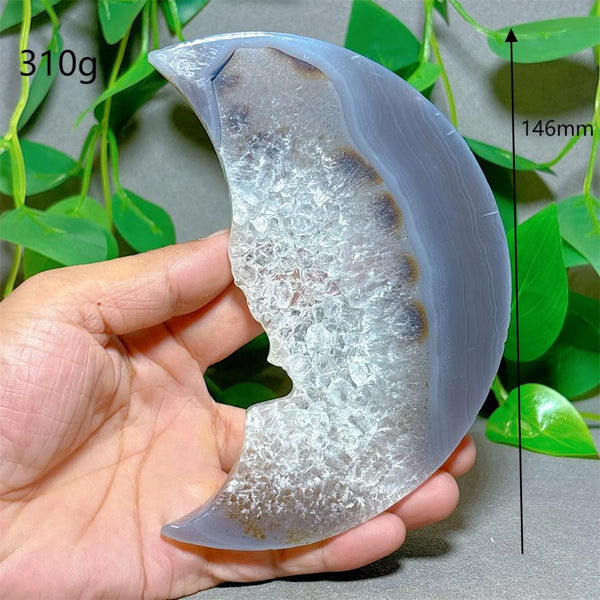 Blue Agate Druzy Moon-ToShay.org