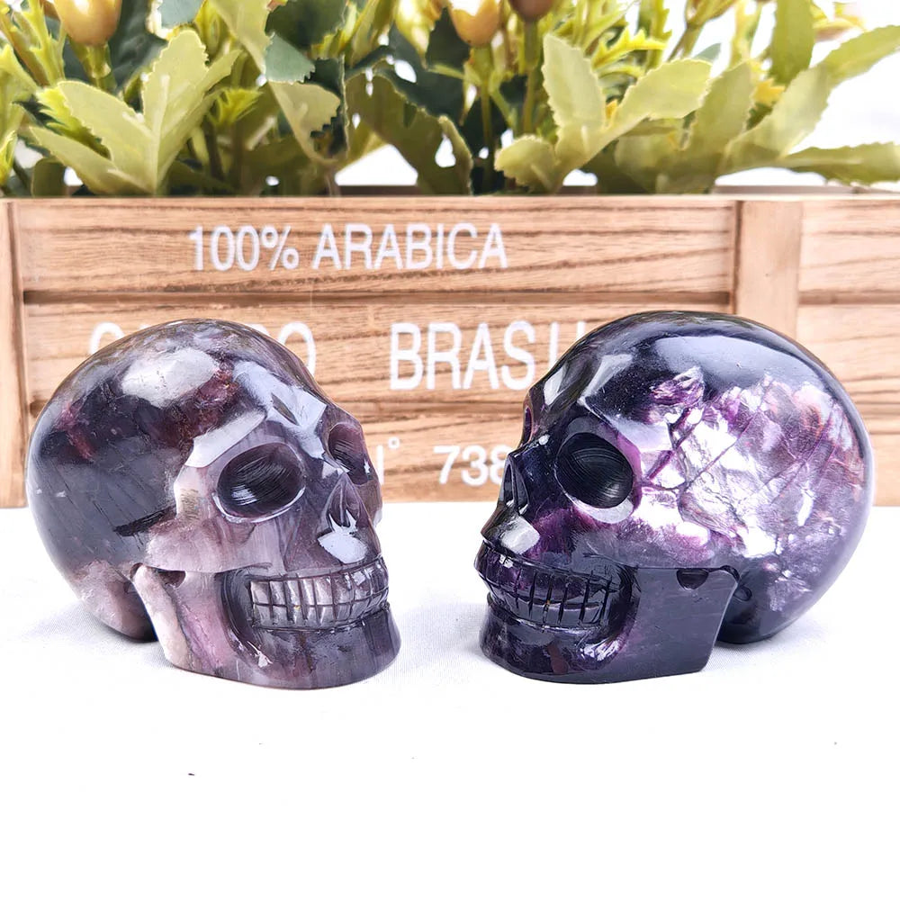 Amazing Natural Rare Purple Mica Crystal Skull Ore with Purple Silver Shining Large Sequins Unique Oranment Festival Decor-ToShay.org