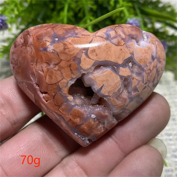 Pink Flower Agate Heart-ToShay.org