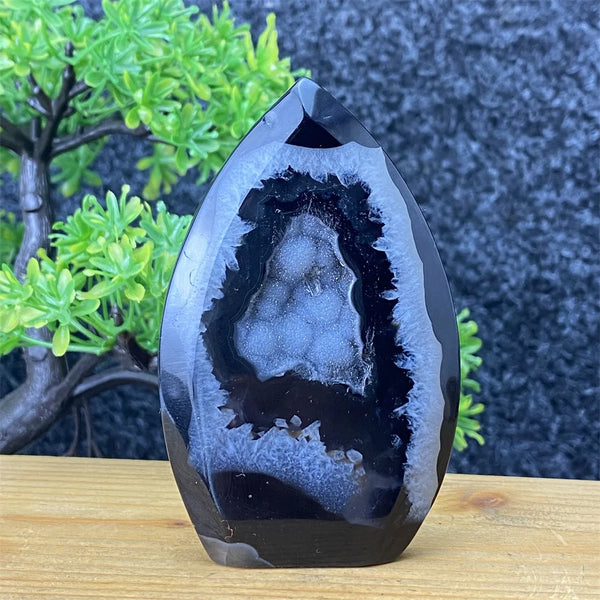 Black Agate Geode Torch-ToShay.org