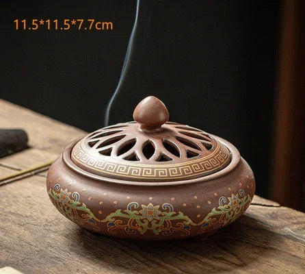 Painted Ceramic Incense Burner-ToShay.org