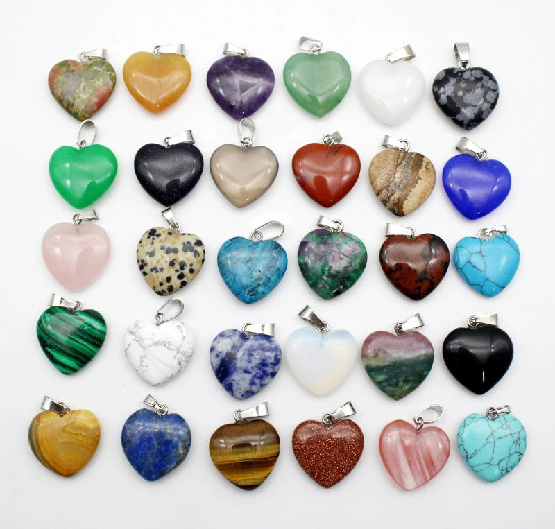 Mixed Quartz Agate Hearts-ToShay.org