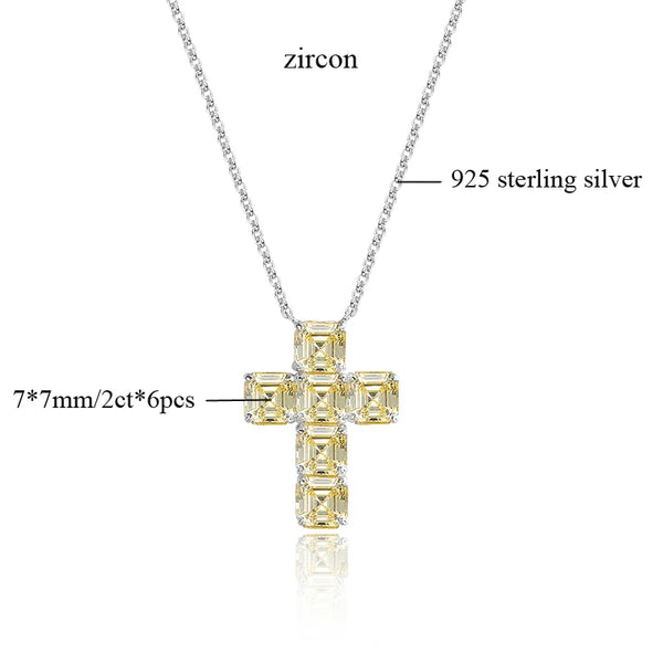 Silver Diamond Cross Pendant-ToShay.org