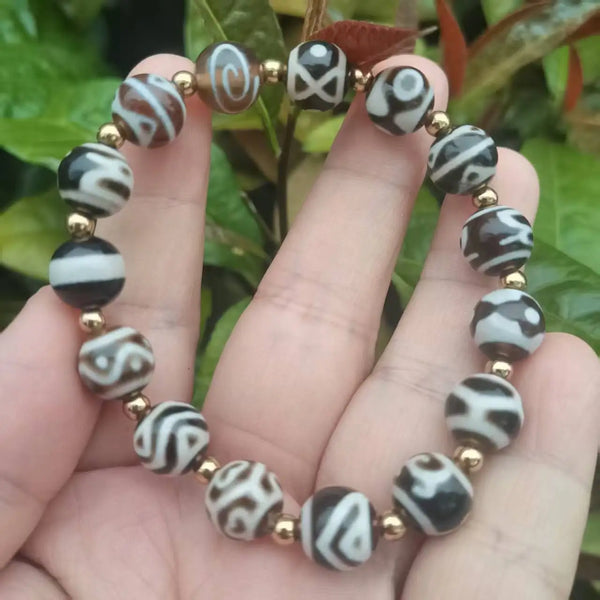 Tibetan Agate Dzi Bracelet-ToShay.org