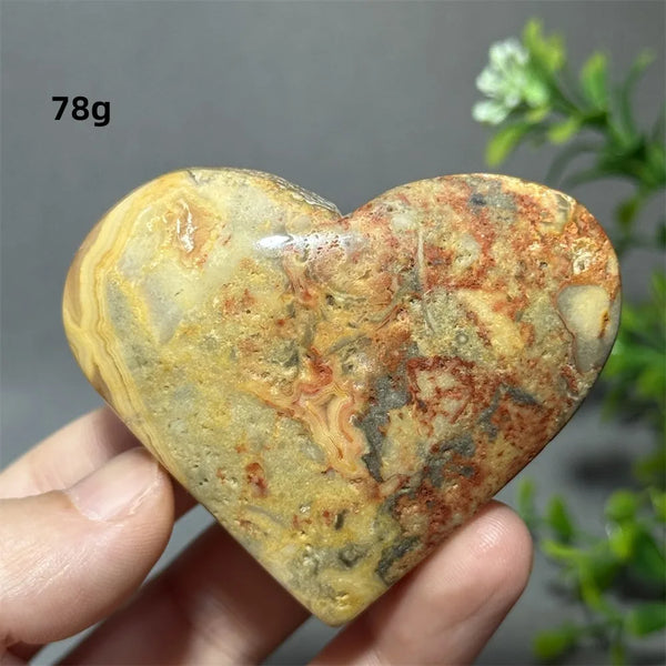 Yellow Crazy Agate Heart-ToShay.org
