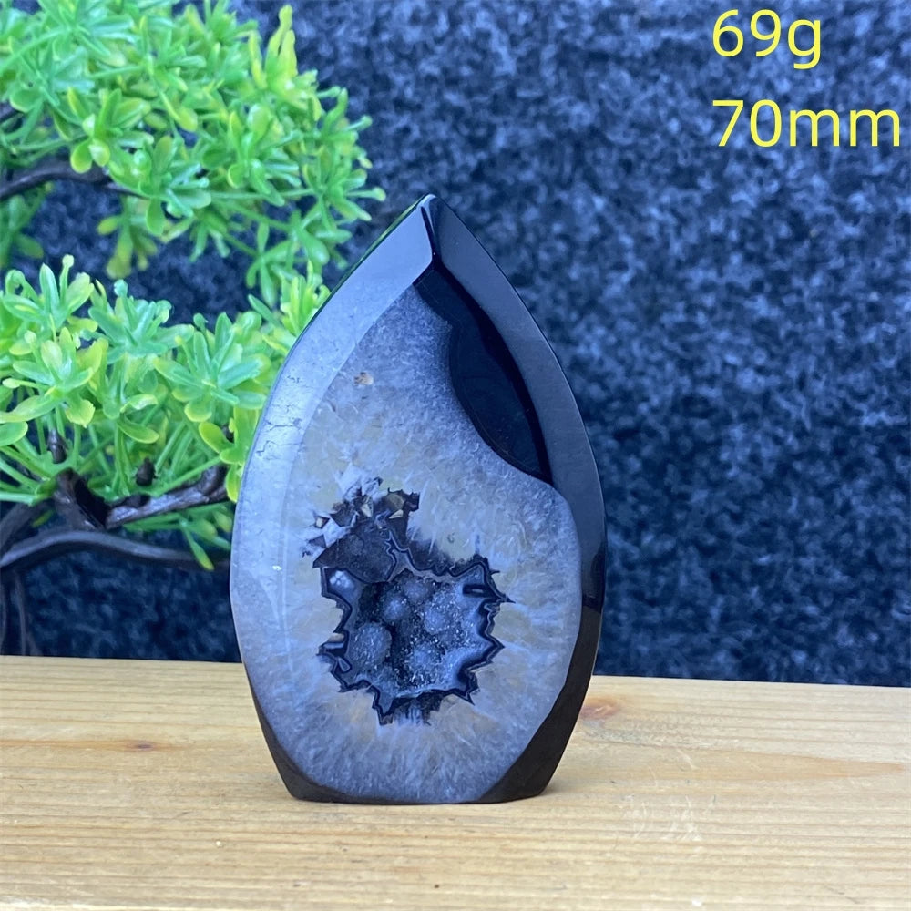 Black Agate Geode Torch-ToShay.org