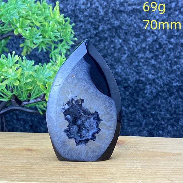 Black Agate Geode Torch-ToShay.org