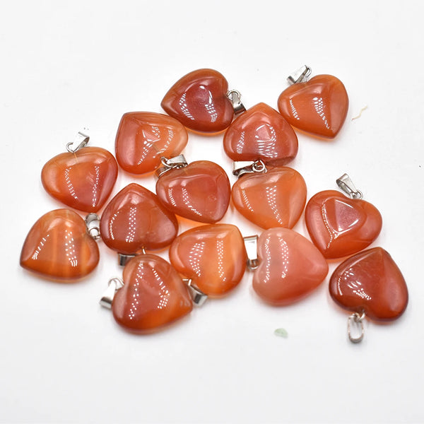 Red Agate Heart Pendants-ToShay.org