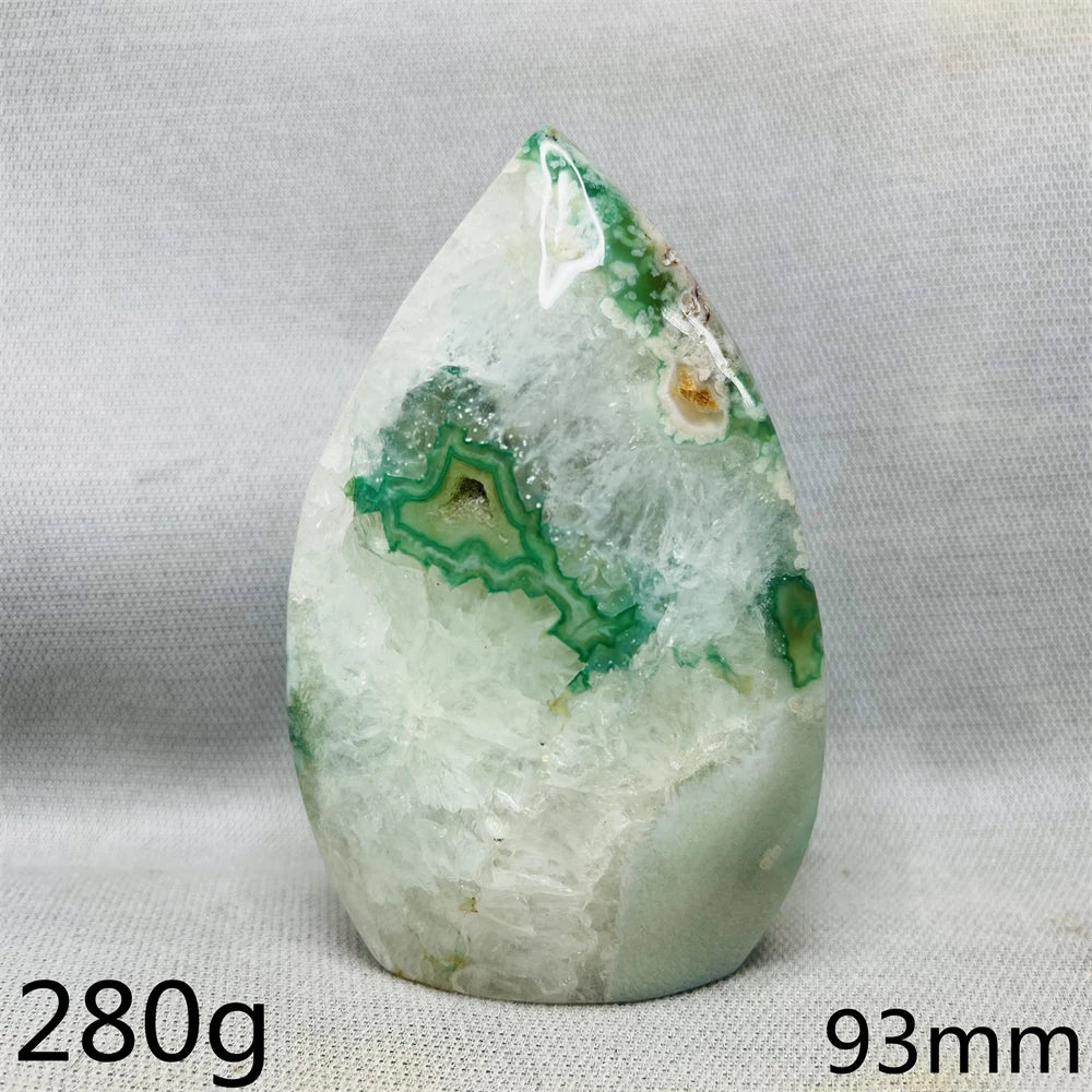 Green Cherry Blossom Agate Flame-ToShay.org