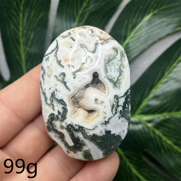 Green Moss Agate Palm Stone-ToShay.org