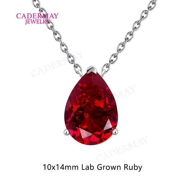 Red Ruby Pendant Necklace-ToShay.org