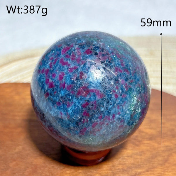 Fluorescence Ruby Kyanite Ball-ToShay.org