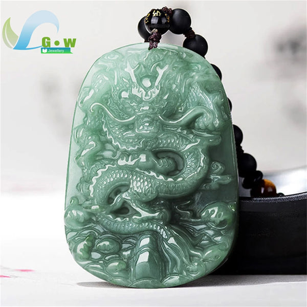 Green Jadeite Dragon Pendant-ToShay.org