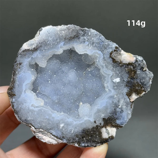 White Agate Crystal Cave Egg-ToShay.org