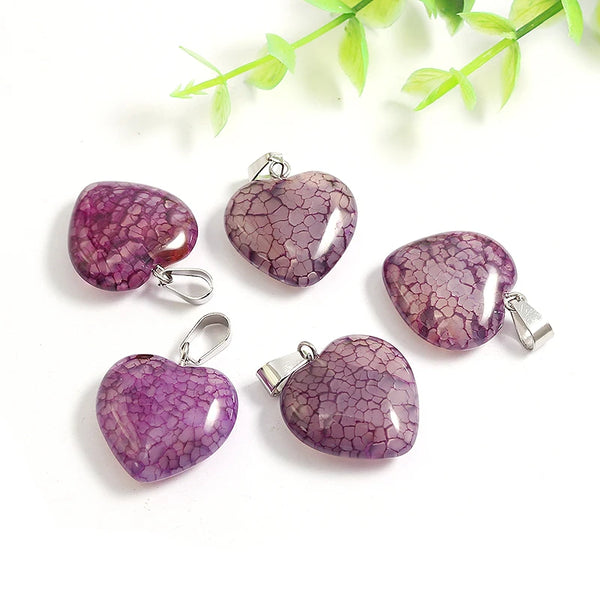 Mixed Dragon Veins Agate Heart-ToShay.org