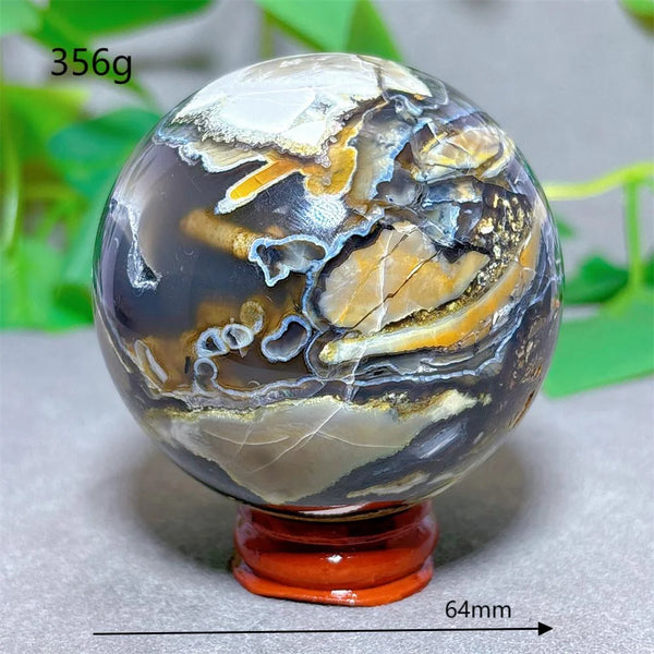 Green Fluorescent Volcanic Agate Ball-ToShay.org