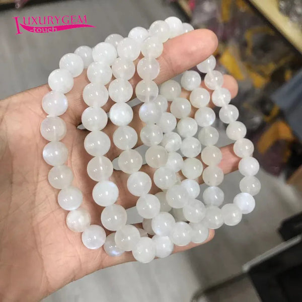 Blue Moonstone Bead Bracelet-ToShay.org