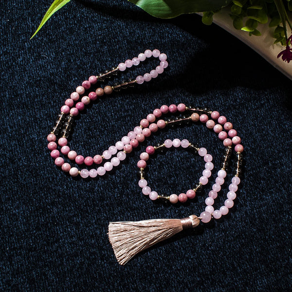 Pink Rhododenite Mala Beads-ToShay.org