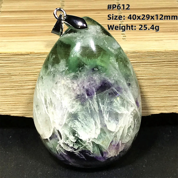 Green Feather Fluorite Pendant-ToShay.org