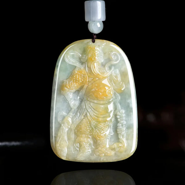 Blue Jade Guan Gong Pendant-ToShay.org