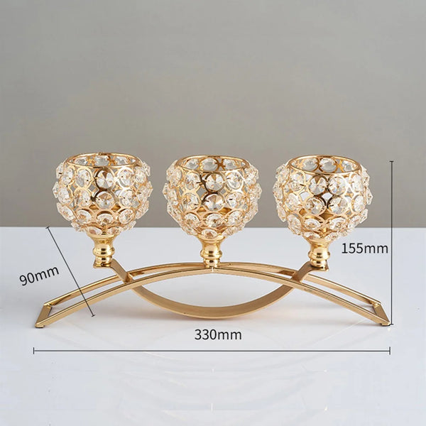 Gold Crystal Candle Holder-ToShay.org