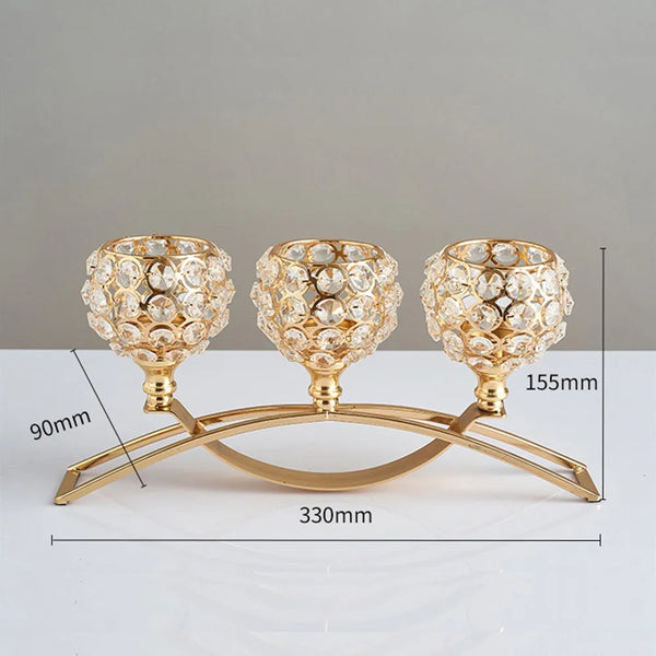 Gold Crystal Candle Stand-ToShay.org