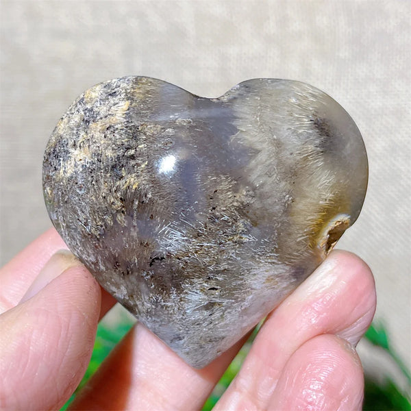 Yellow Hair Agate Heart-ToShay.org