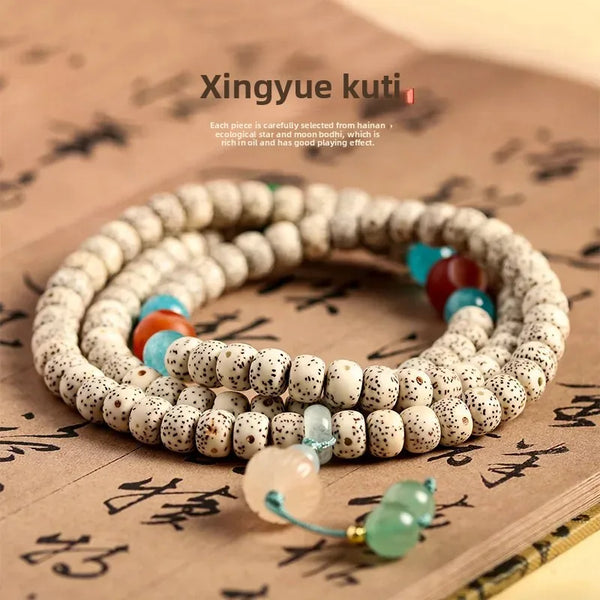 White Bodhi Bead Necklace-ToShay.org