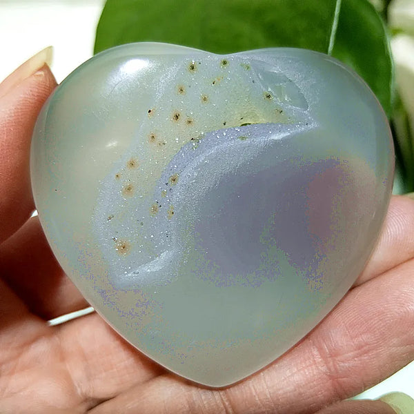 Grey Drusy Agate Heart-ToShay.org
