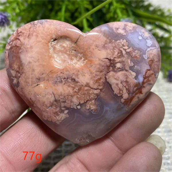 Pink Flower Agate Heart-ToShay.org