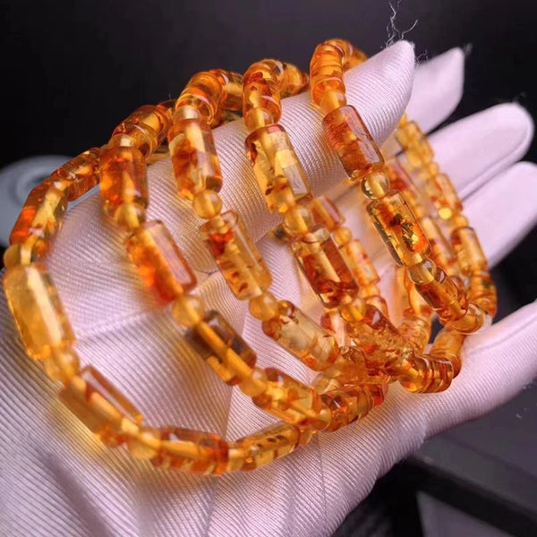 Yellow Amber Bead Bracelet-ToShay.org