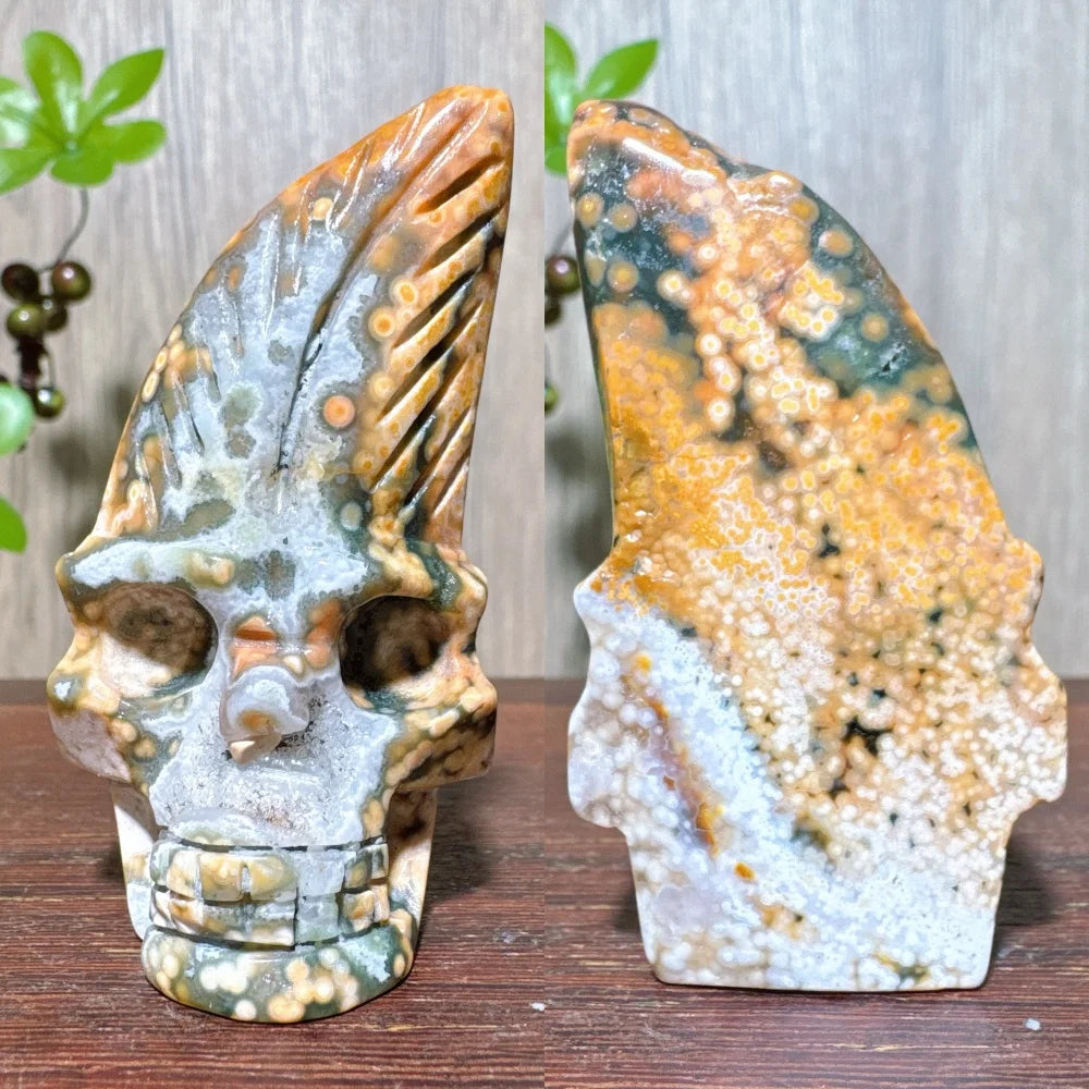 Green Ocean Jasper Skull-ToShay.org