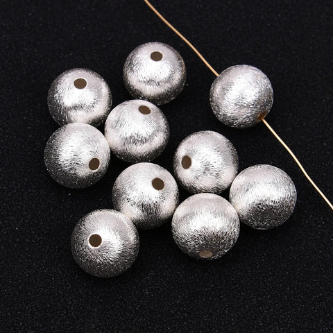 Silver Brushed Beads-ToShay.org
