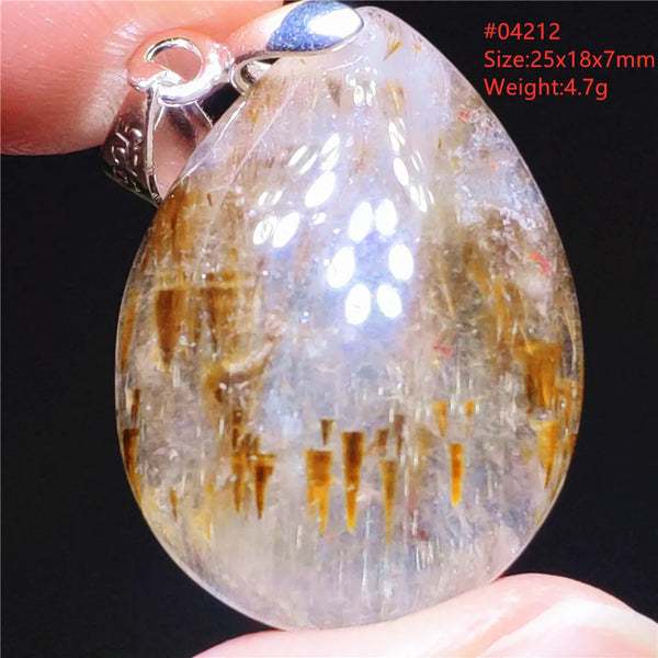 Gold Rutilated Pendant-ToShay.org