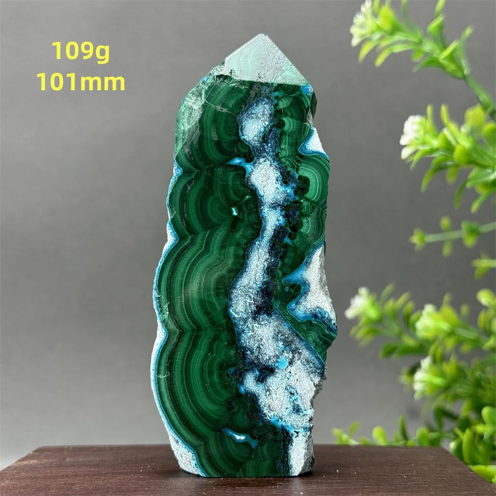 Blue Chrysocolla Malachite Point-ToShay.org