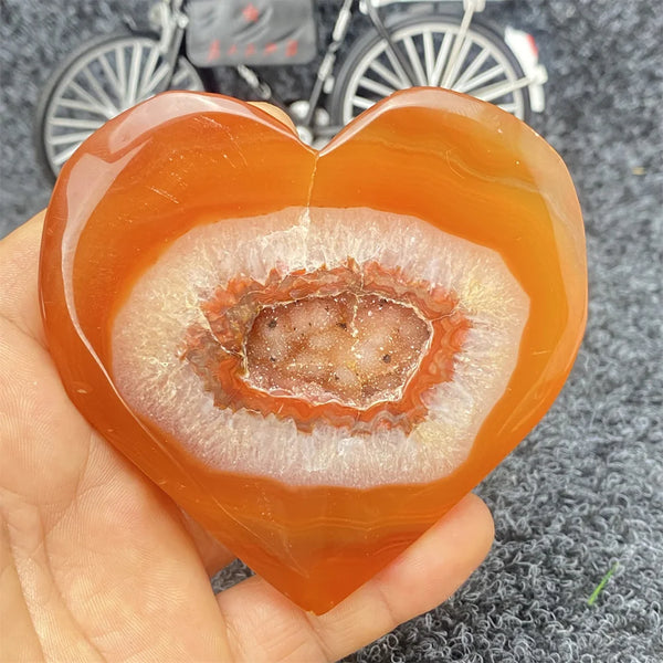 Red Agate Geode Heart-ToShay.org
