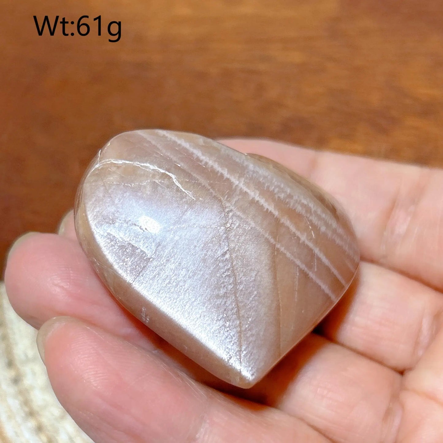 Orange Peach Moonstone Heart-ToShay.org